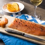 Gravlax de truite au sirop d’érable, orange et au poivre